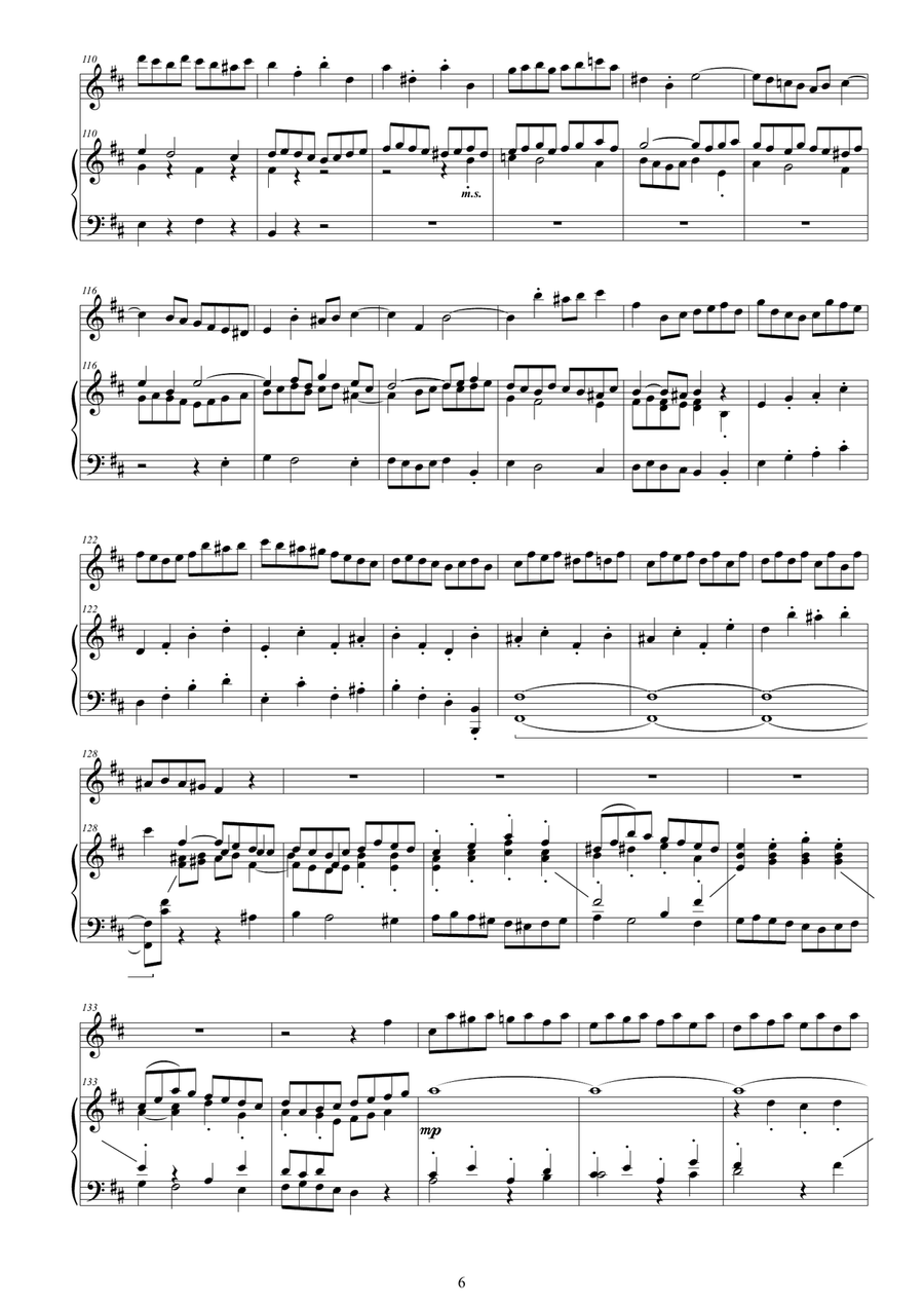 Bach - Suite no.2 in B minor BWV 1067 for Flute and Piano Flute Solo scores gallery preview page 6