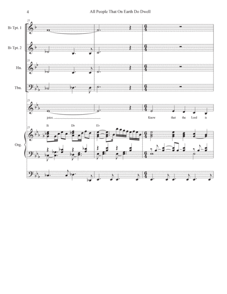 All People That On Earth Do Dwell (Unison choir - Medium Key) (Full Score) - Score Only image number null