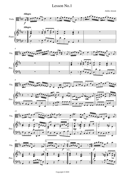 Lesson No.1 for Viola and Piano