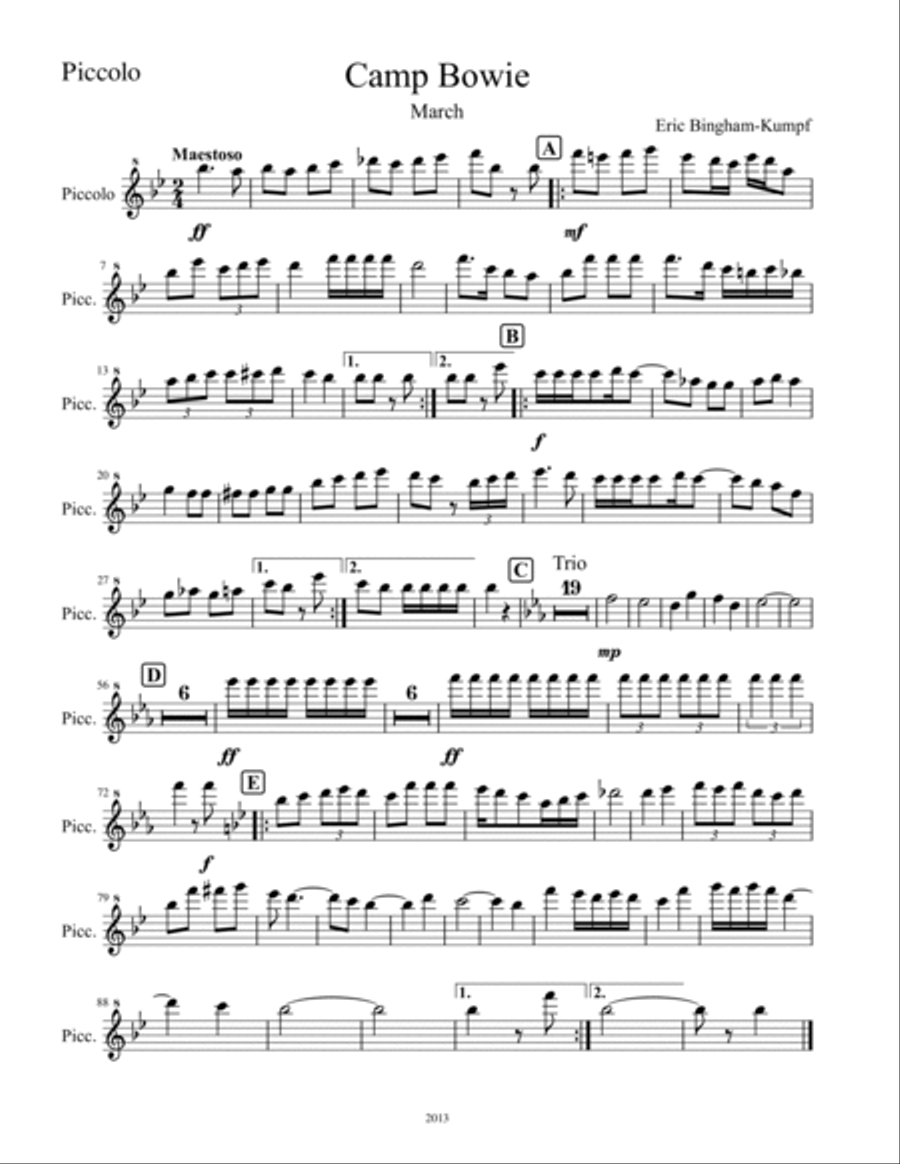 Camp Bowie March Camp Bowie March Concert Band scores gallery preview page 6