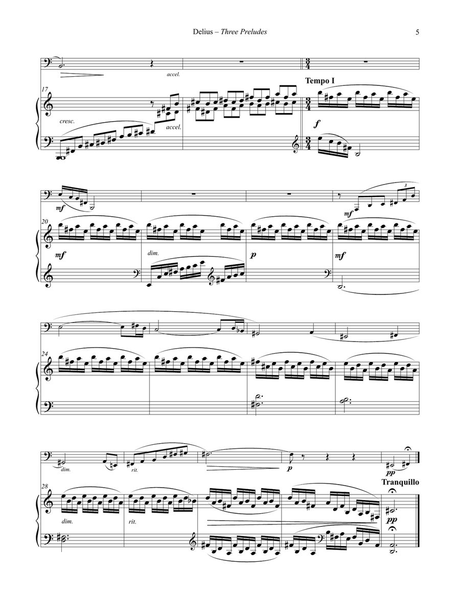 Three Preludes for Tuba or Bass Trombone and Piano Bass Trombone scores gallery preview page 5