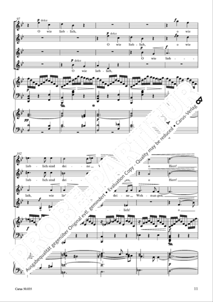 How beautiful is thy dwelling place (Wie lieblich sind deine Wohnungen) SSAA scores gallery preview page 12