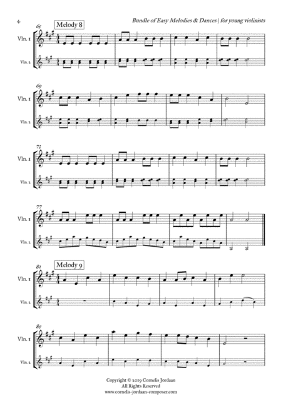 Bundle of Easy Melodies & Dances, for young violinists String Duet scores gallery preview page 5