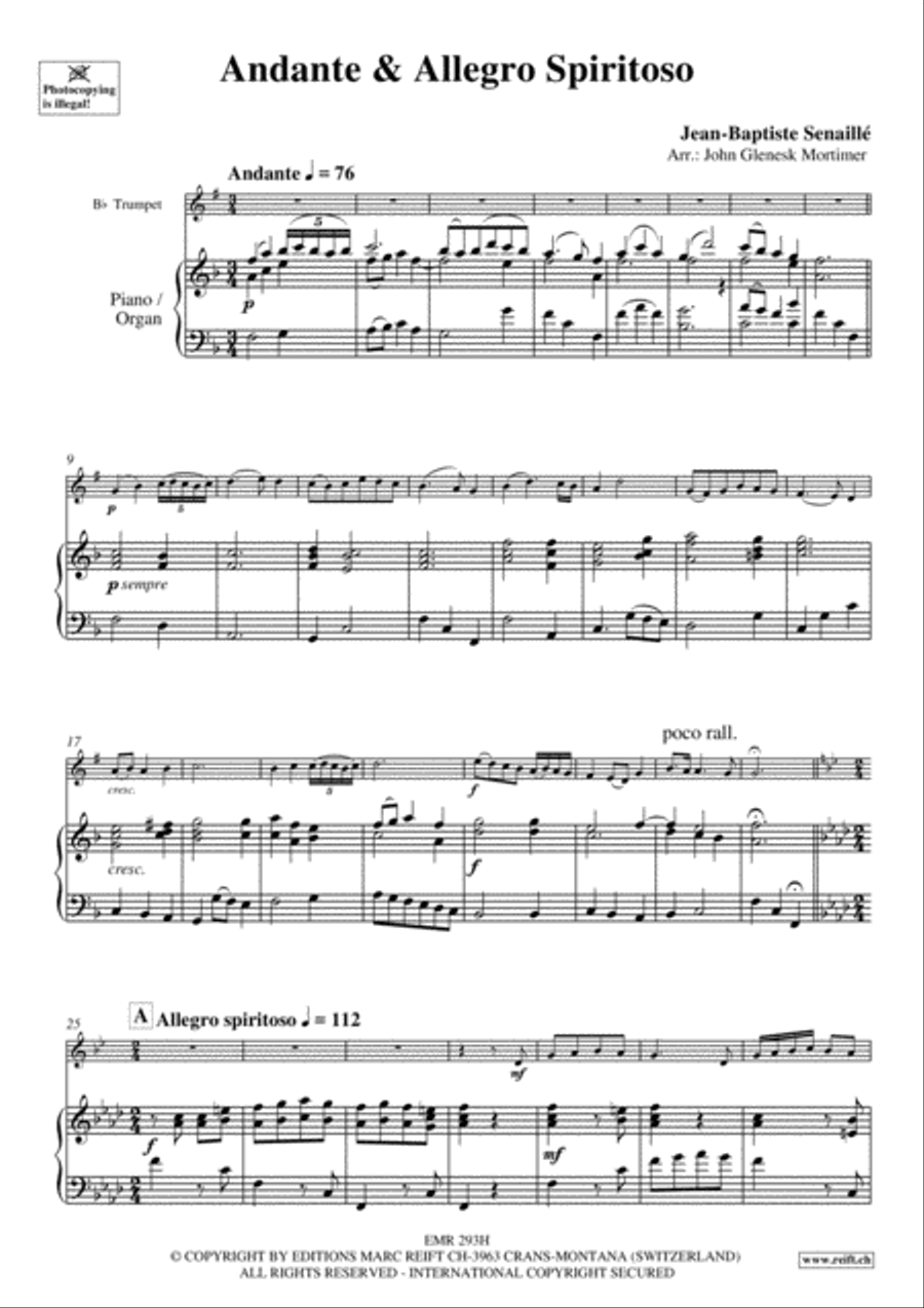 Andante & Allegro Spirituoso Trumpet Solo scores gallery preview page 3