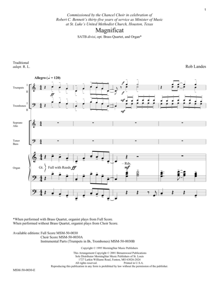 Magnificat (Downloadable Full Score) image number null