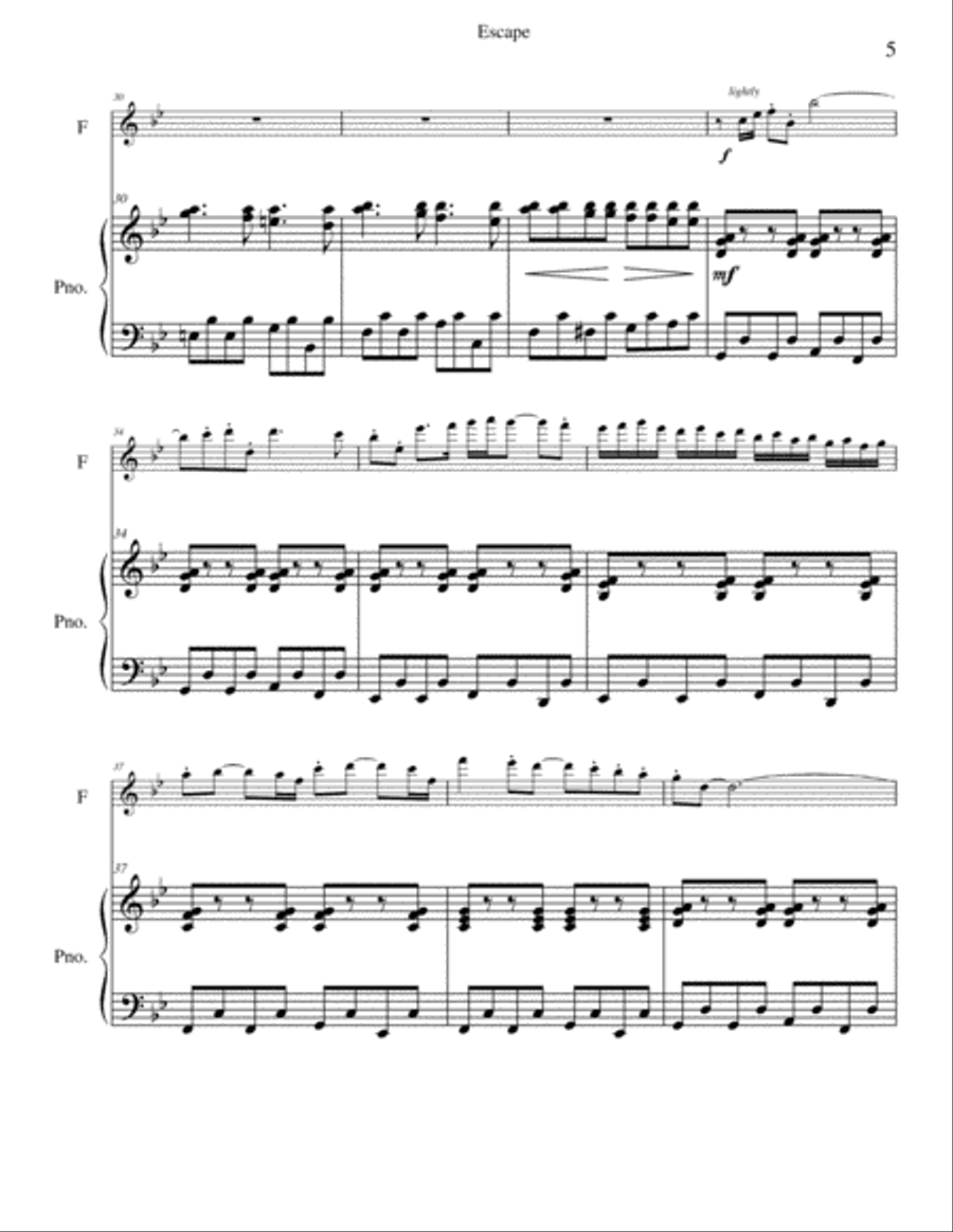 Escape Flute Solo scores gallery preview page 5