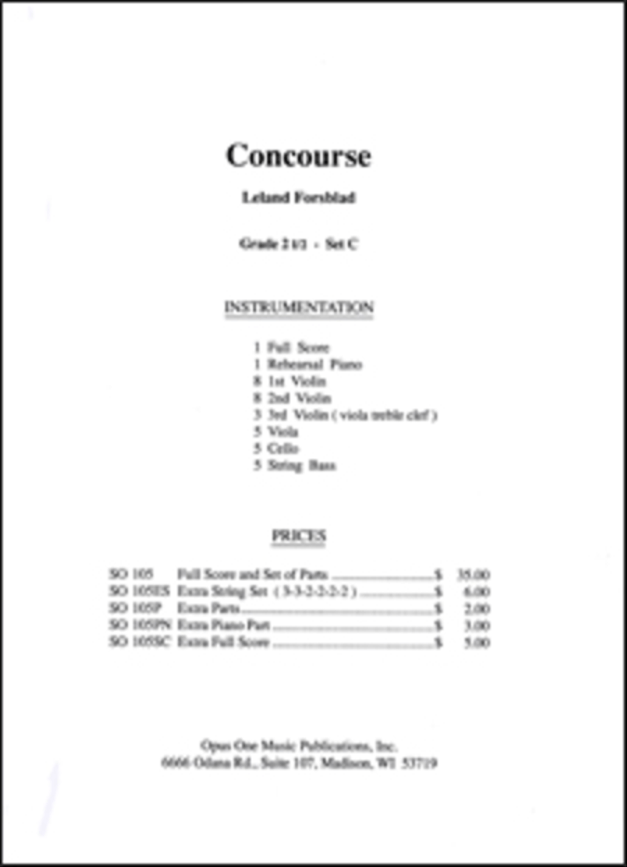 Concourse - Score String Orchestra scores gallery preview page 1