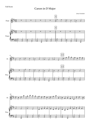 Canon in D Major (Johann Pachelbel) for Flute Solo and Piano Accompaniment