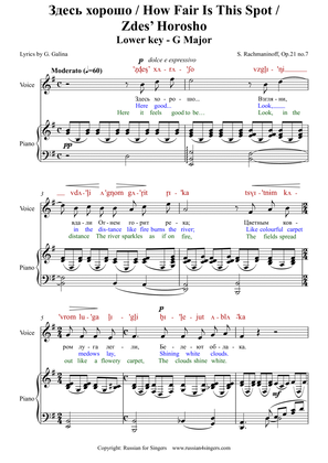 "How Fair Is This Spot" Op.4 N4 Lower Key (Gmaj). DICTION SCORE with IPA and translation