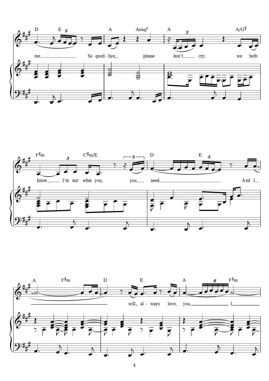 I Will Always Love You Easy Piano scores gallery preview page 4