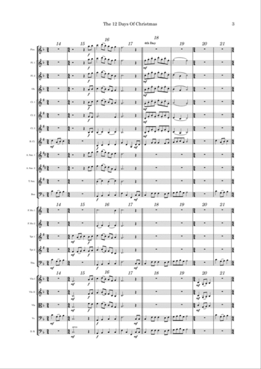 The 12 Days of Christmas Full Orchestra scores gallery preview page 3