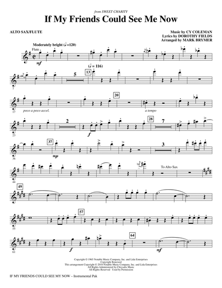 If My Friends Could See Me Now (from Sweet Charity) - Alto Sax/Flute