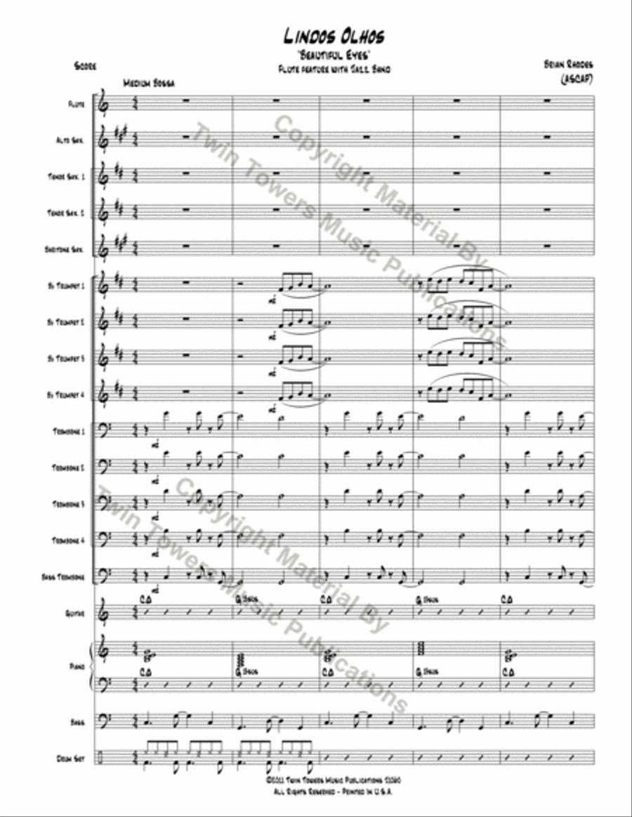 Lindos Olhos: Beautiful Eyes Jazz Ensemble scores gallery preview page 3