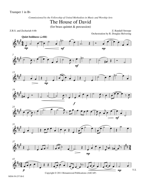 The House of David (Downloadable Brass Parts)