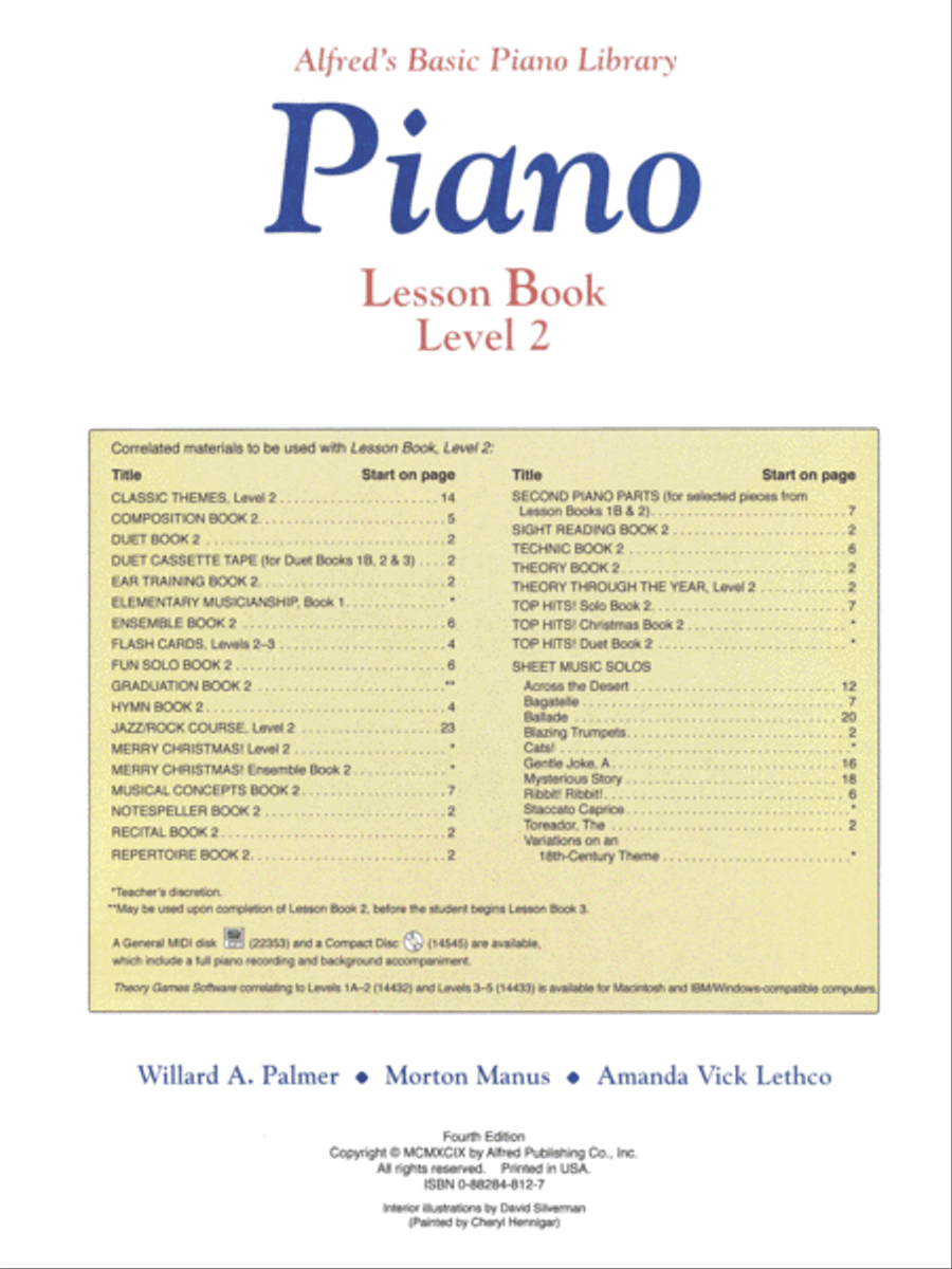 Alfred's Basic Piano Course Lesson Book, Level 2