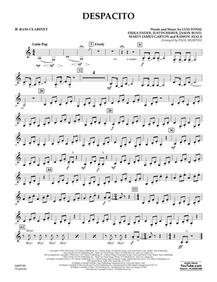 Despacito (arr. Paul Murtha) - Bb Bass Clarinet
