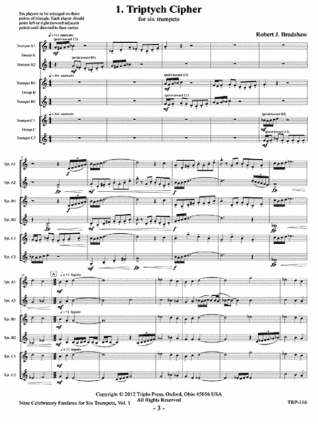 Nine Celebratory Fanfares for Six Trumpets, volume 1 image number null