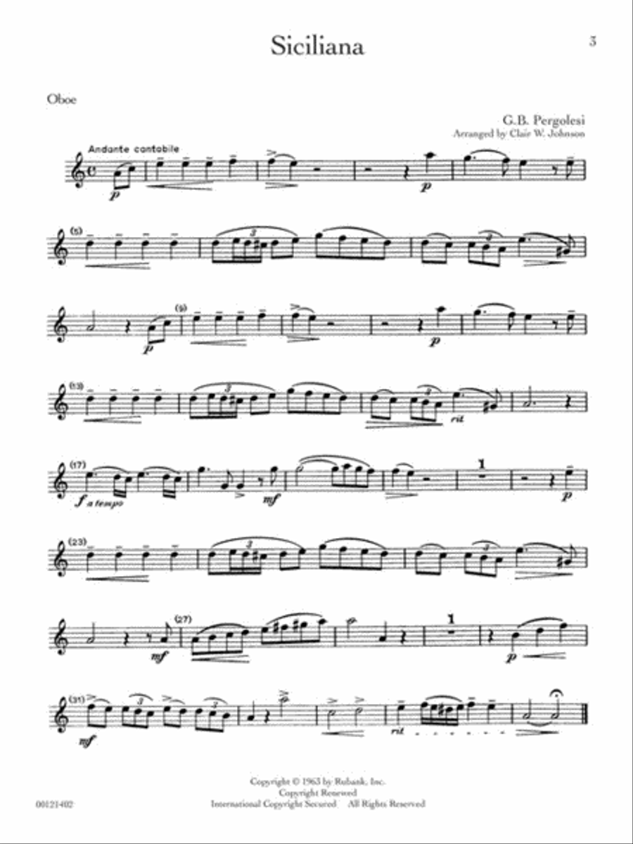 Rubank Treasures for Oboe Oboe Solo scores gallery preview page 2