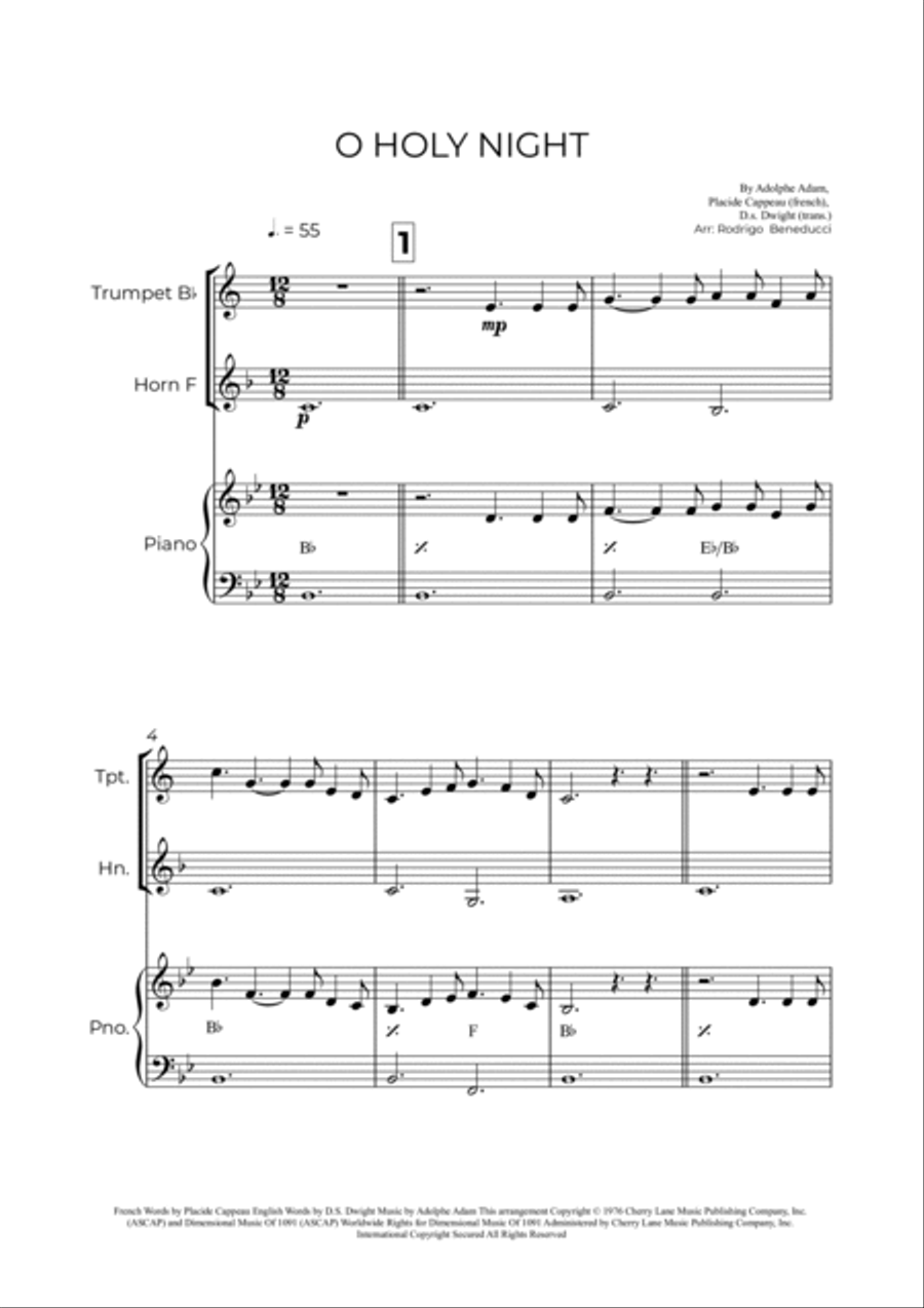 O Holy Night Brass Duet scores gallery preview page 2