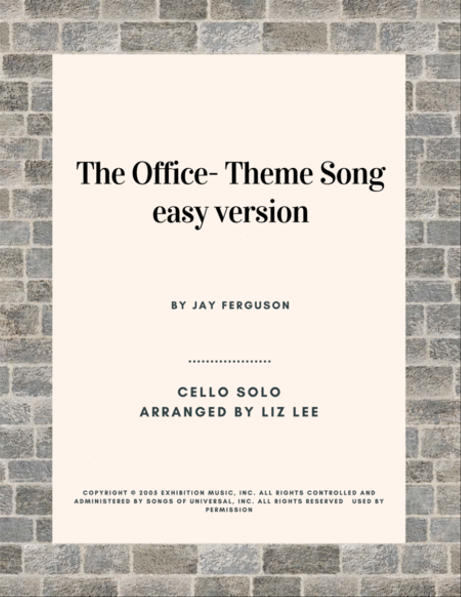 The Office - Theme Cello Solo scores gallery preview page 1