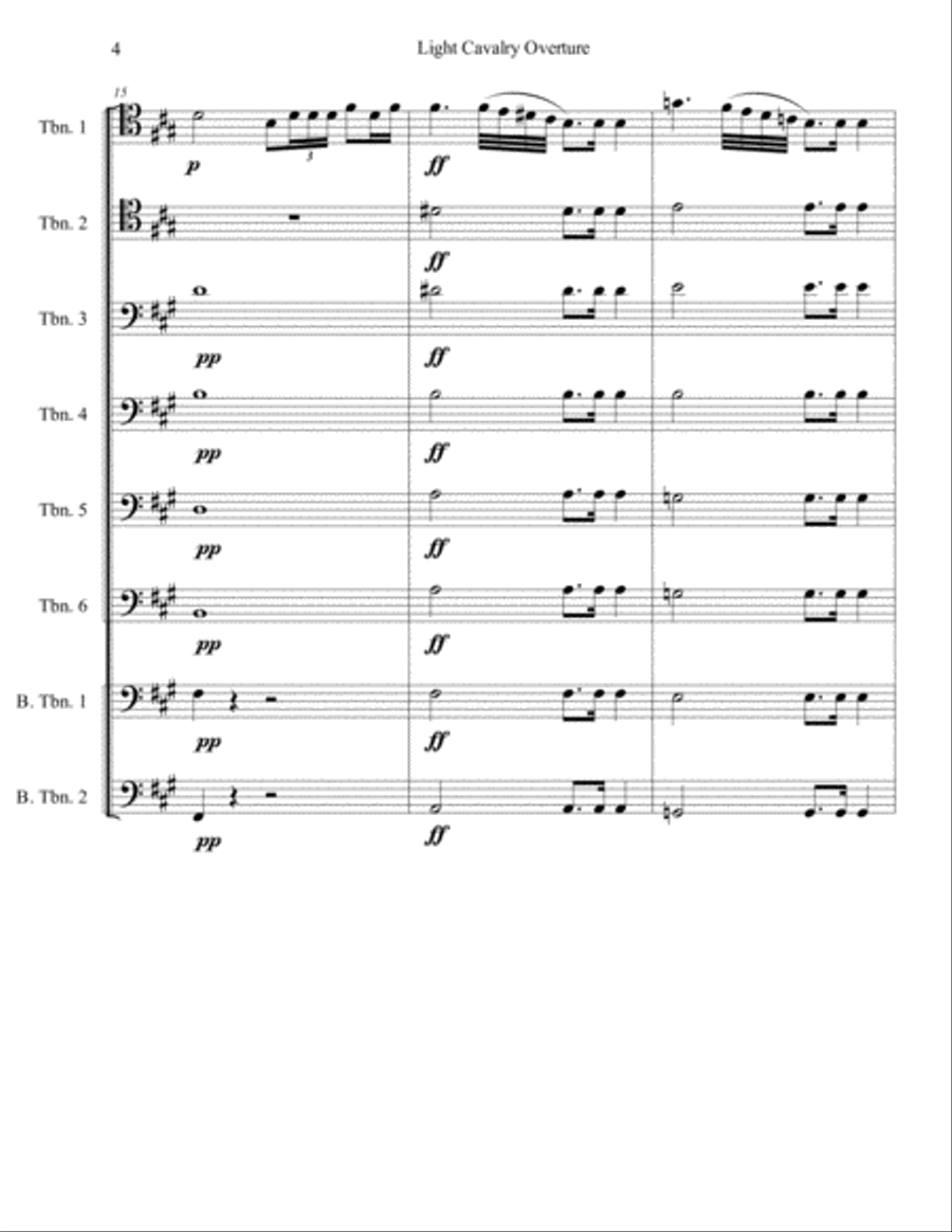 Light Cavalry Overture Brass Ensemble scores gallery preview page 4