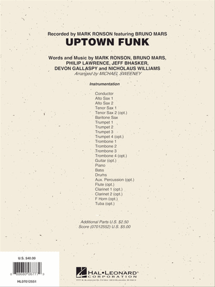 Uptown Funk Jazz Ensemble scores gallery preview page 8
