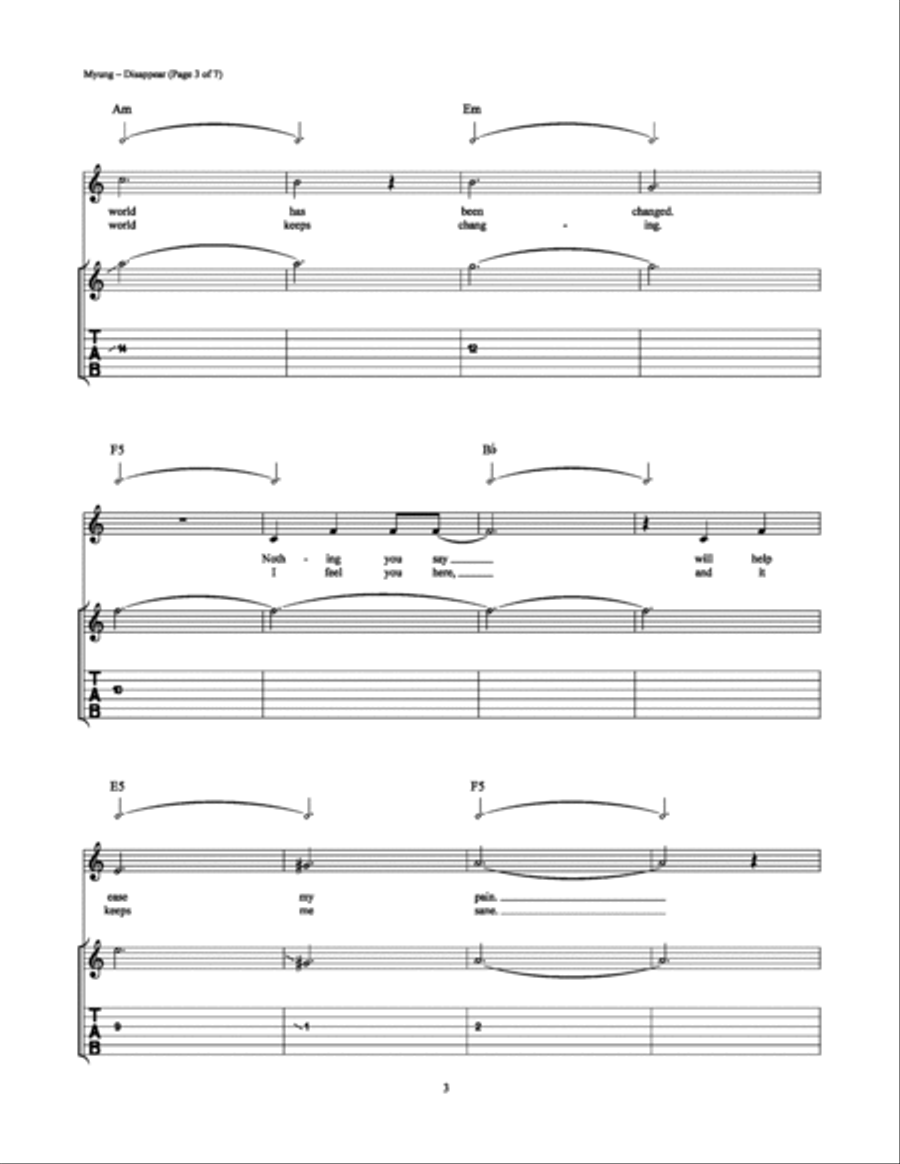 Disappear Electric Guitar scores gallery preview page 3