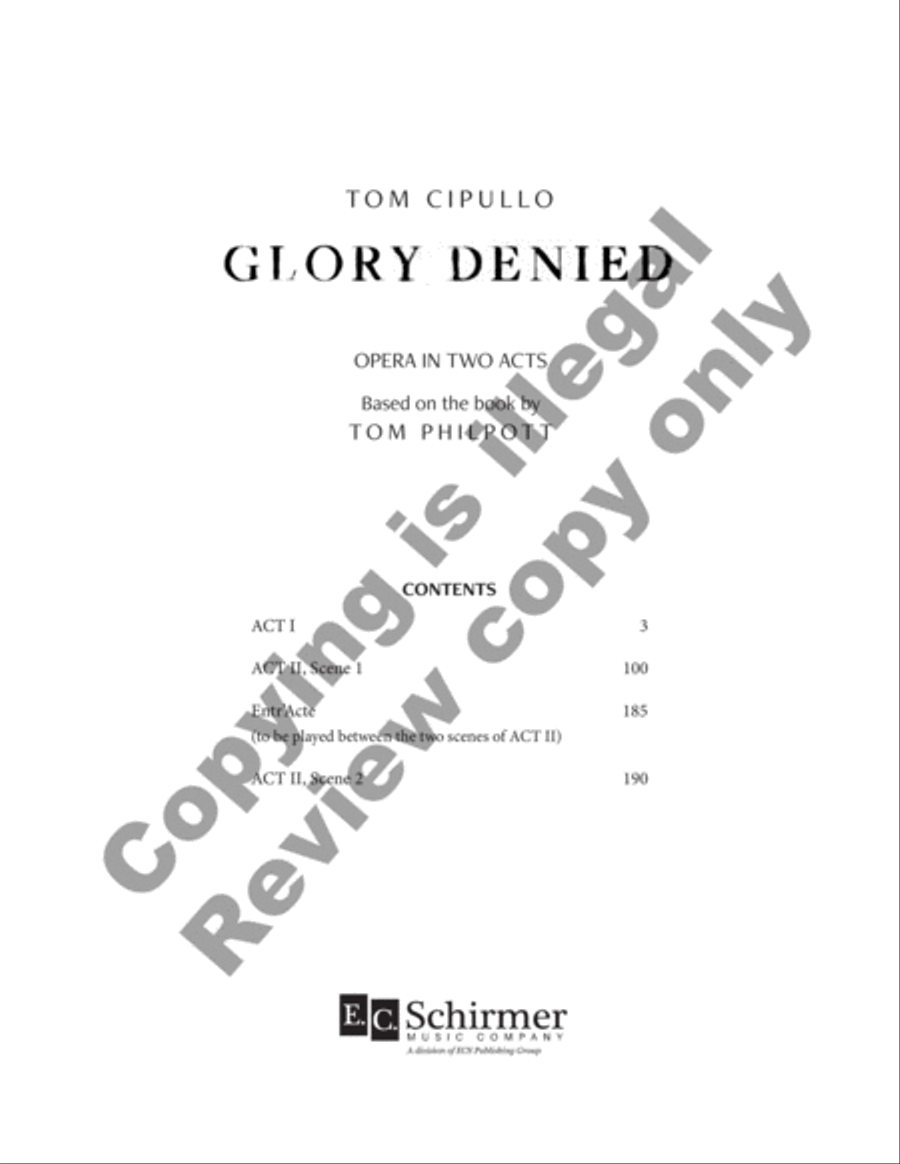 Glory Denied (Piano/Vocal Score) Bassoon scores gallery preview page 3
