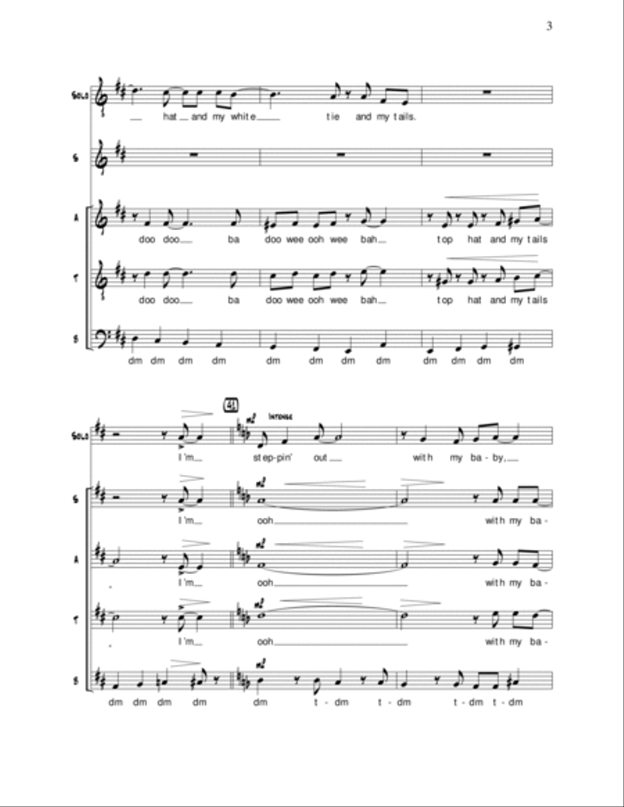 Steppin' Out With My Baby A Cappella scores gallery preview page 3