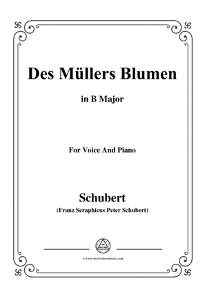 Book cover for Schubert-Des Müllers Blumen in B Major,for voice and piano