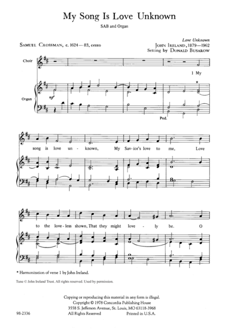 My Song Is Love Unknown (Busarow) 3-Part scores gallery preview page 2