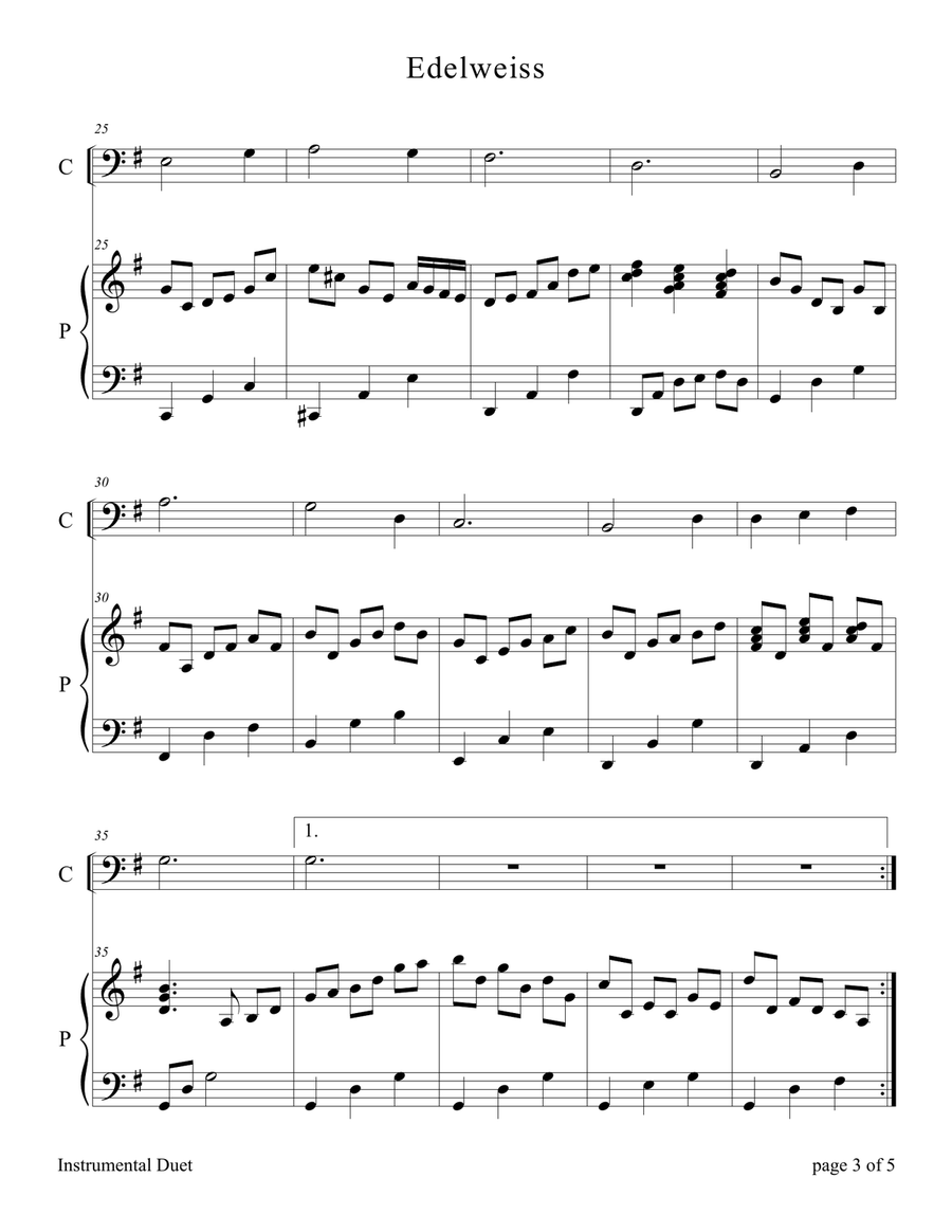 Edelweiss Piano scores gallery preview page 5