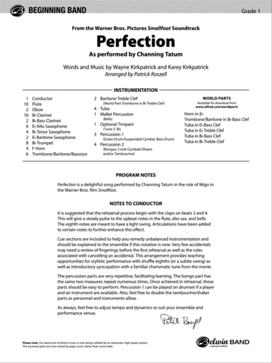 Perfection: Score Concert Band scores gallery preview page 1