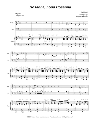 Book cover for Hosanna, Loud Hosanna (Duet for Violin and Cello - Piano accompaniment)