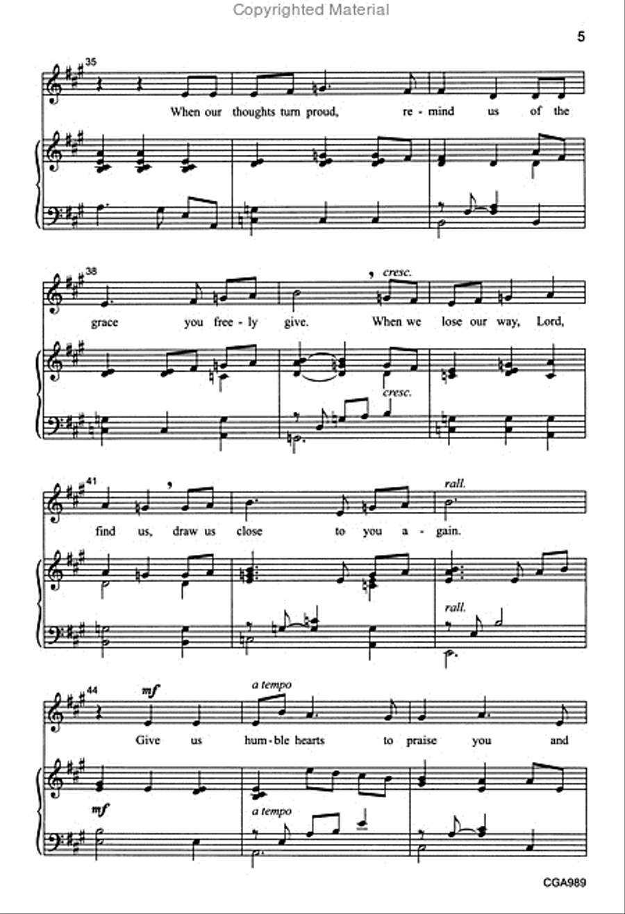 A Prayer for Humility (Unison) Unison Choir scores gallery preview page 5