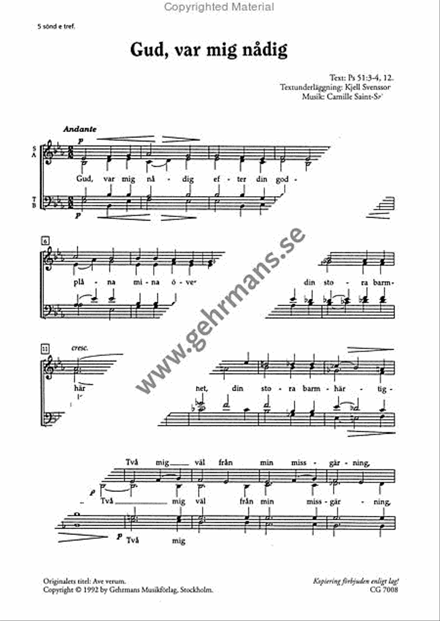 Gud, var mig nadig 4-Part scores gallery preview page 2
