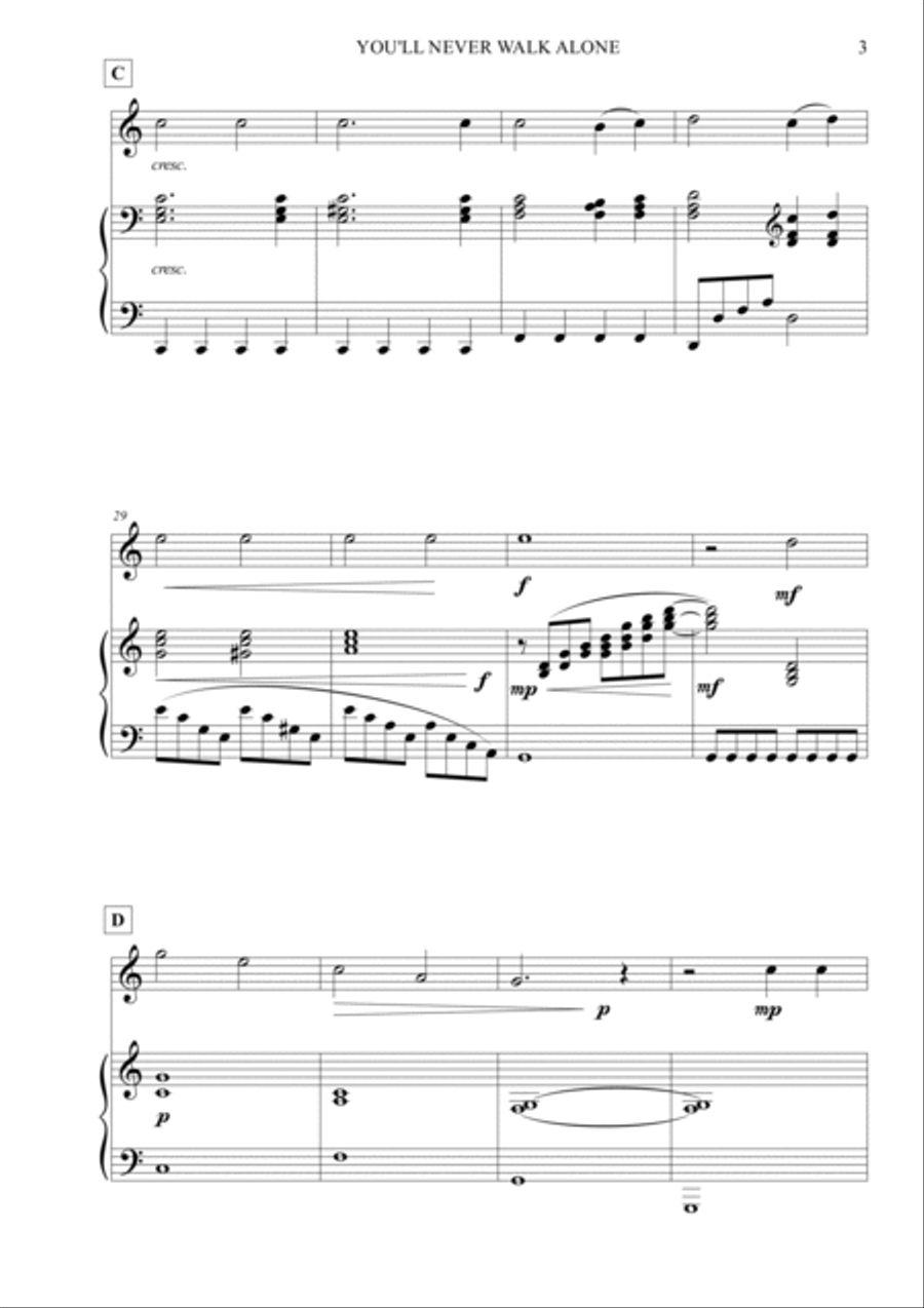 You'll Never Walk Alone Violin Solo scores gallery preview page 4