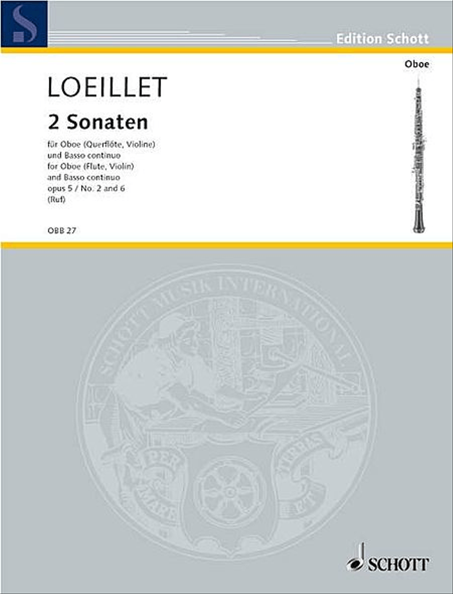2 Sonatas, Op. 5, No. 2 and 6 Oboe scores gallery preview page 1