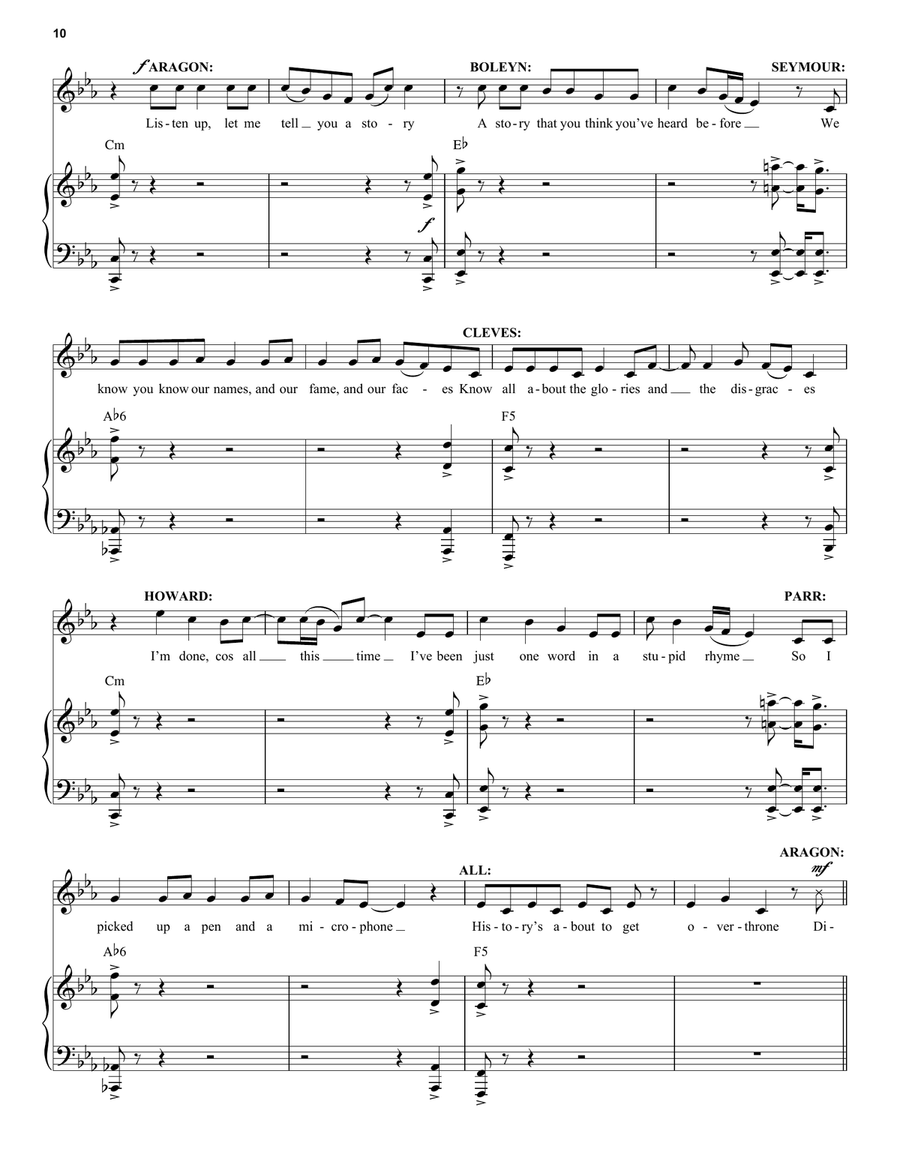 Ex-Wives (from Six: The Musical) Voice scores gallery preview page 2