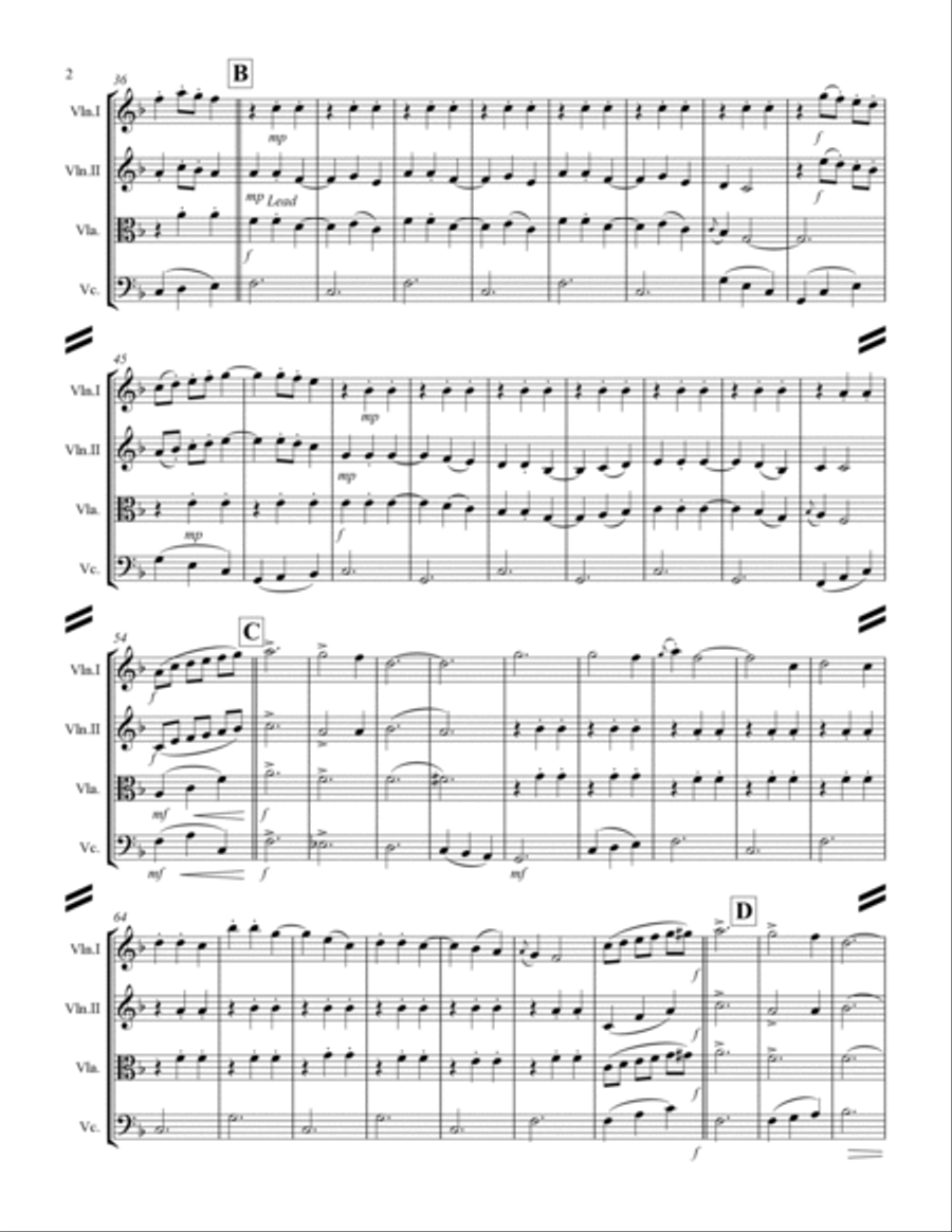 Cielito lindo (for String Quartet) String Quartet scores gallery preview page 3