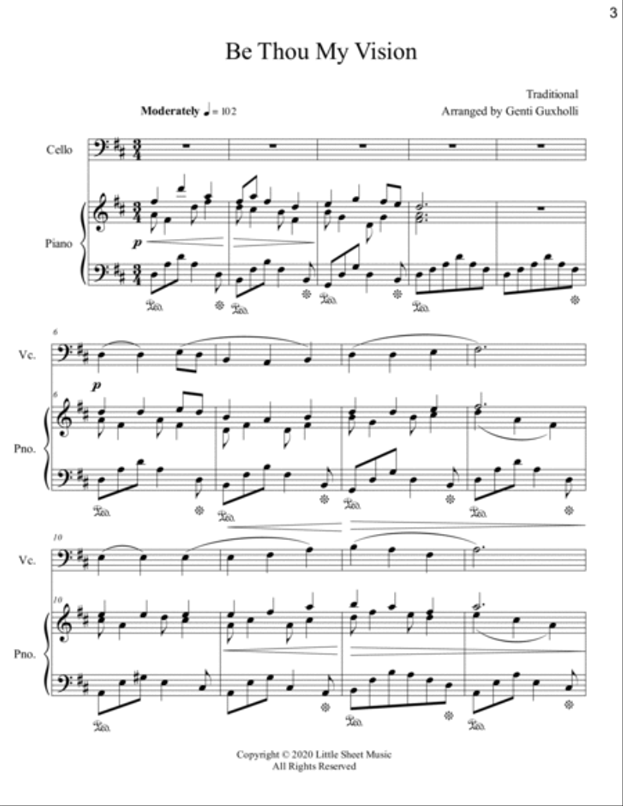 Favorite Hymns On Cello (Volume I) - A Collection of Ten Cello Solos Piano scores gallery preview page 3