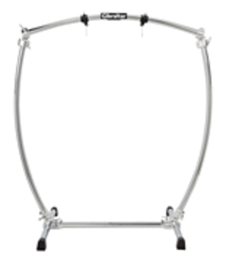 Large Curved Chrome Gong Stand