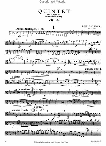 Quintet In E Flat Major, Opus 44