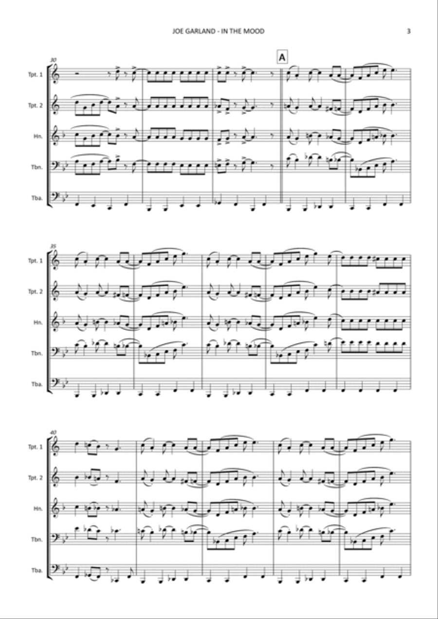 In The Mood Brass Ensemble scores gallery preview page 3