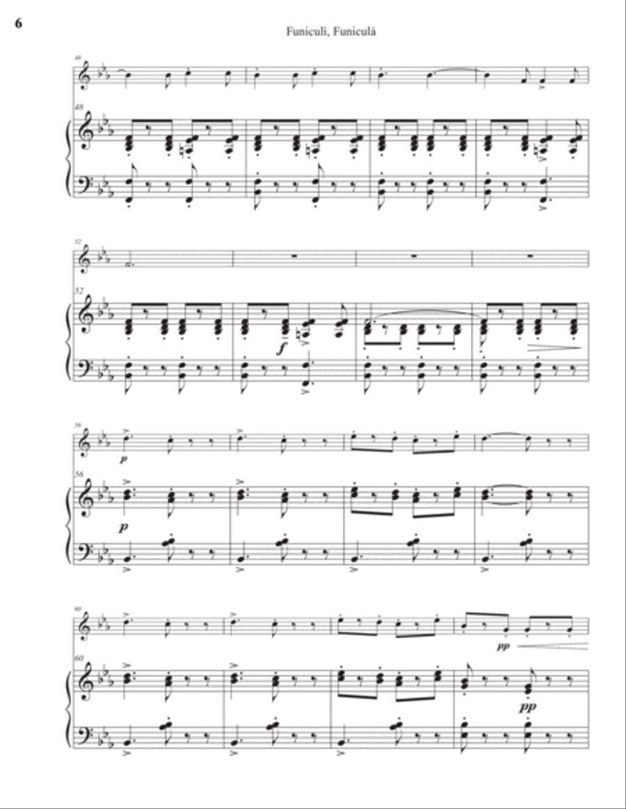 Funiculì, Funiculà Piano scores gallery preview page 6