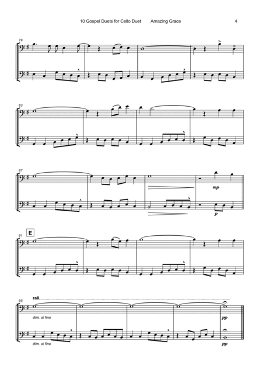10 Gospel Duets for Cello String Duet scores gallery preview page 6
