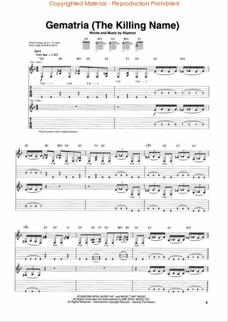 Slipknot – All Hope Is Gone Electric Guitar scores gallery preview page 2