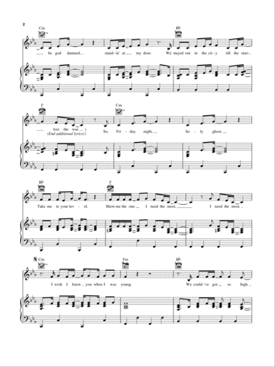 Wish I Knew You Wish I Knew You Piano, Vocal, Guitar scores gallery preview page 2