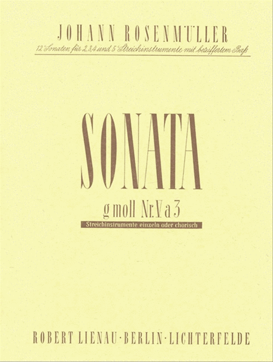 Sonata 5 G minor a 3 Sonata 5 G minor a 3 Cello scores gallery preview page 1