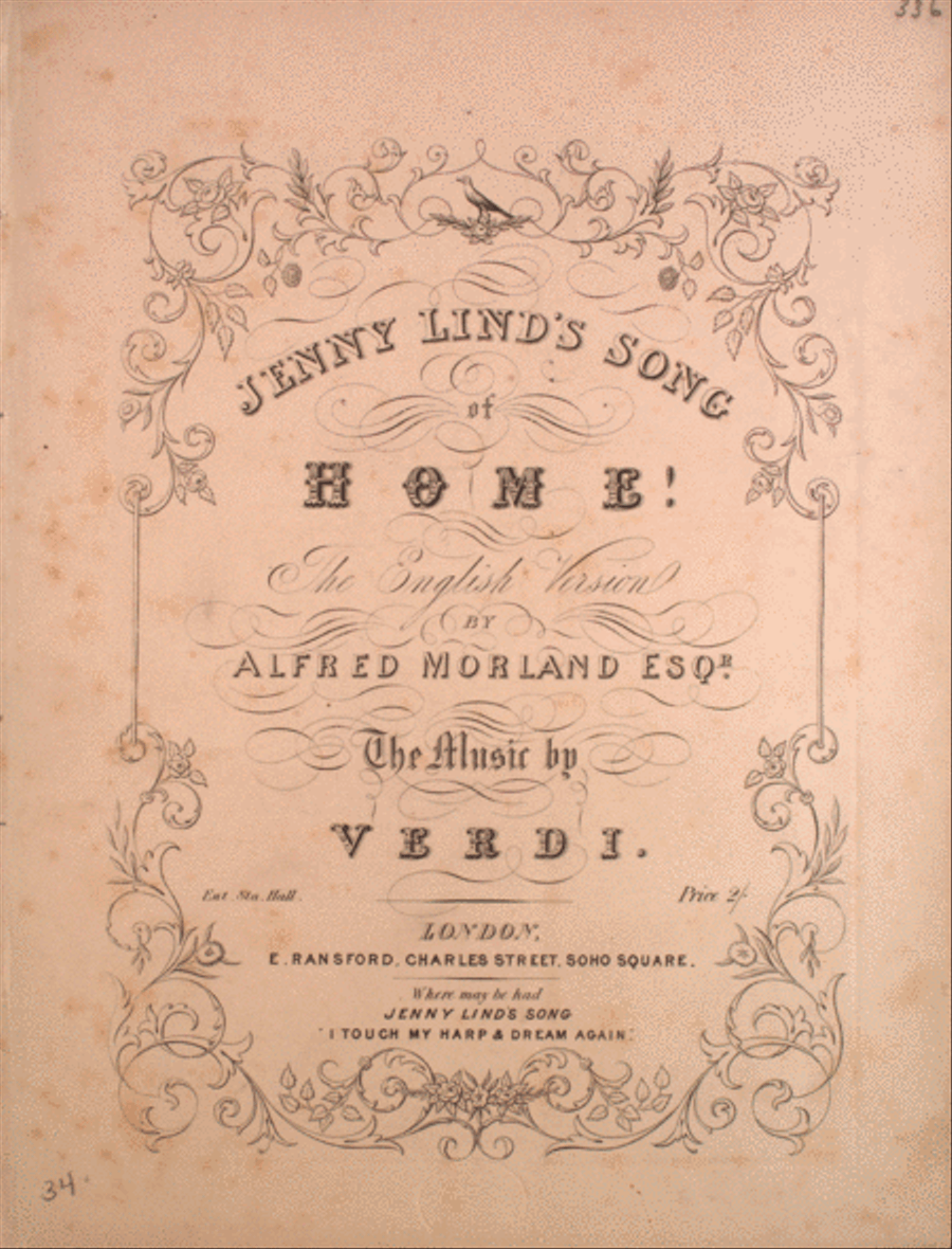 Jenny Lind's Song of Home Voice scores gallery preview page 1